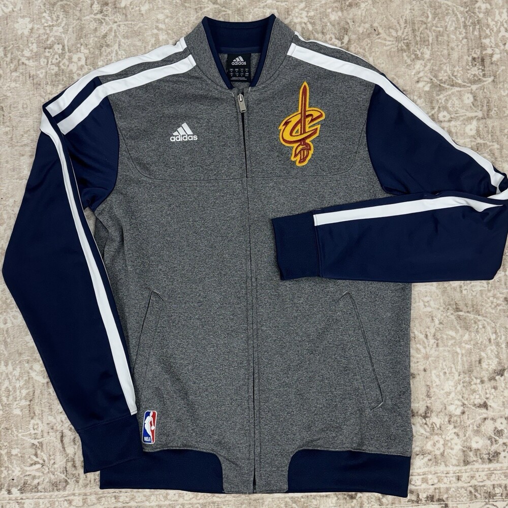 Adidas Cleveland Cavaliers NBA Warm Up Jacket Mens M Full Zip Embroidered EUC